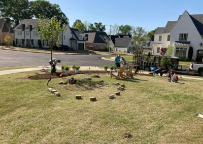 Construction of new flower bed