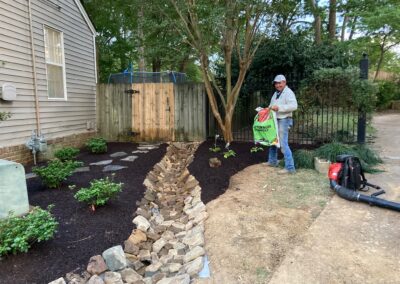 Fresh mulch & Drainage