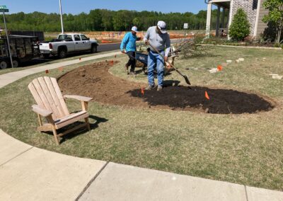 Construction of new flower bed