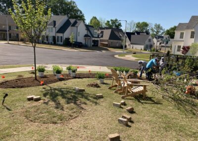 Construction of new flower bed