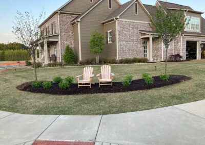 New flower bed with seating